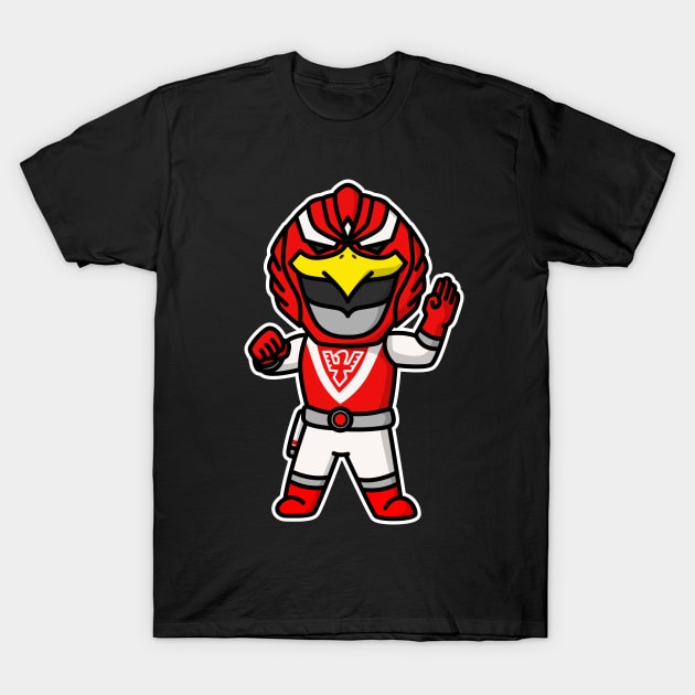 Red Falcon Choujuu Sentai Liveman Chibi Style Kawaii T-Shirt by The Toku Verse